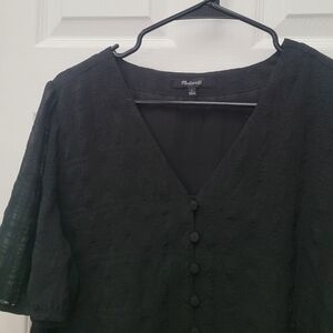 Black Madewell Button Up Blouse, Sz L